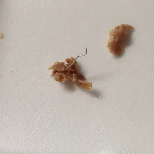 a close up of a piece of food