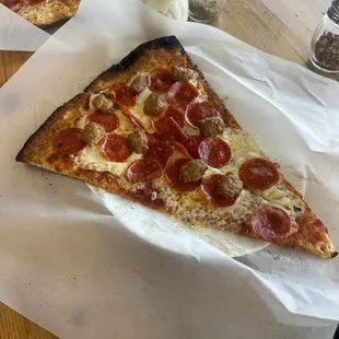 Pepperoni &amp; sausage slice of pizza (this is one slice)