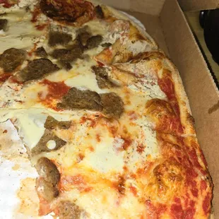 I love their meatball pizza with ricotta and fresh mozzarella pieces!! Great big slices!