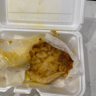 Pupusas that was supposed to be only cheese... but has some unidentified meat mixed in....