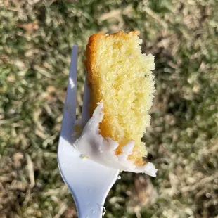 Bite of Almond Rose Cake