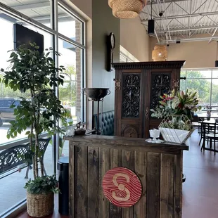 the front desk of the restaurant