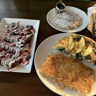 VERY BERRY FRENCH TOAST BACADO OMELETTE  SIDE PANCAKE