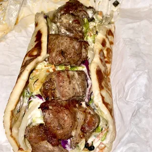 wow! Lamb Kebob meat on a pita. My new go to food item. Thank you Ray! It was delicious!!!!