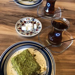 Kadayif with Turkish Tea