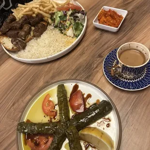 Grape leaves and Cevapi plate