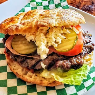 Sofra's lunch special burger. The seasoned patty with Bosnian flare made it a standout.