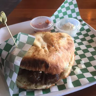 Beef Sausage Sandwich