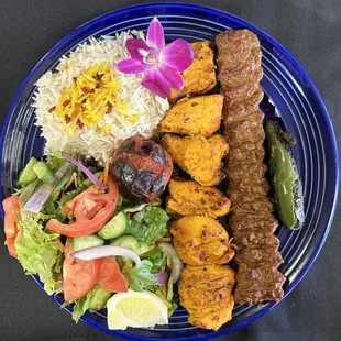 Chicken shish &amp;beef lule plate