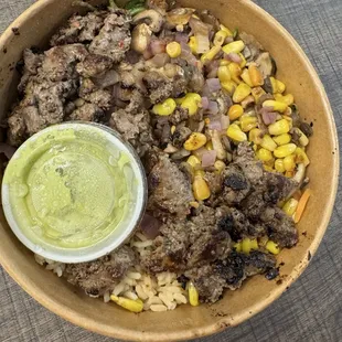 Customizable steak bowl