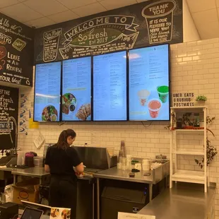 Menu boards.
