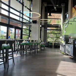 the inside of a restaurant