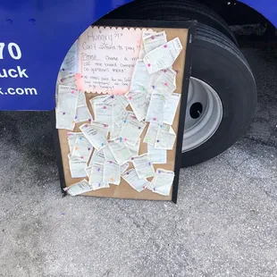a board with notes on it