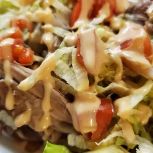 a closeup of our plantain nachos!