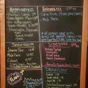 English menu
