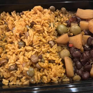 Black Beans with arroz con gandules