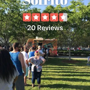 35 minute wait at Chesapeake's Wednesday Food Truck night.  Sofrito...please, please make we WANT to stand in this line for your food.