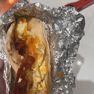 Loaded breakfast taco