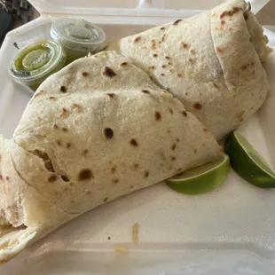 Pollo Texas Burrito for lunch. Filling, delicious and not greasy!