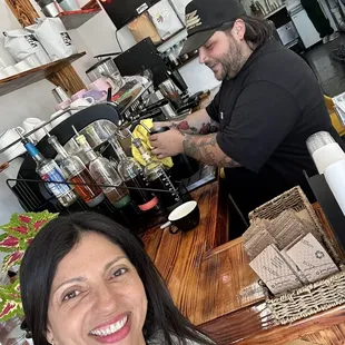 barrista and bar area