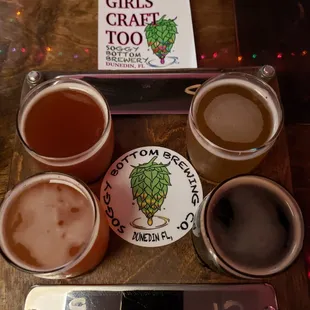 Two Face, Strawberry Sweet Tart, Maple Blueberry Scotch Ale and Hint A Mint.