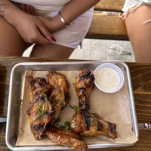 chicken wings and fried chicken, food