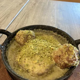 lasagna al pistacchio with meat ball