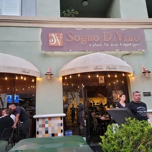 Front door entrance to inside from seating outside