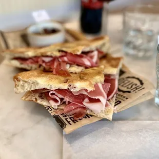 Deliziosa. Prosciutto with pecorino cheese and black truffle sauce.