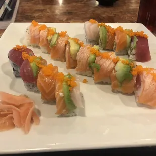 Rainbow roll, Jason roll in the middle