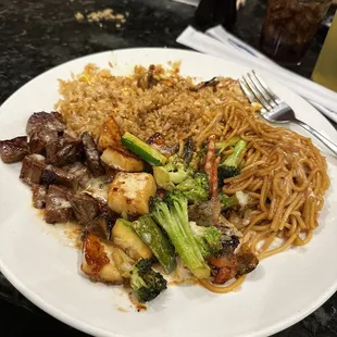 Calamari and steak Hibachi