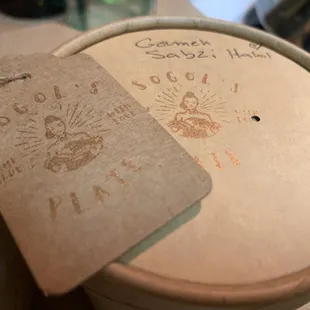 a label on the lid