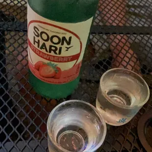 drink, waffles