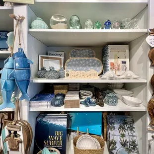 Beach themed decor and souvenirs.