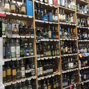 Tequila,mescal and Rum section