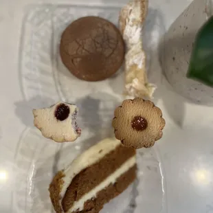 Vegan cookies, carrot cake, Nutella cookie, + cookie twist