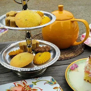 a variety of desserts on a table