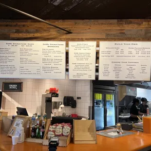 menus on the counter