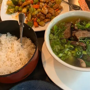 Kung Pao Chicken &amp; Hong Kong Beef Noodle Soup