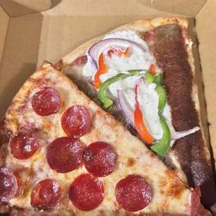 Gyro Pizza and Pepperoni Pizza