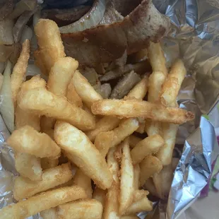 a sandwich and french fries