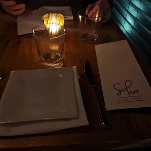 Menu and dishes