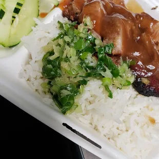 a close up of a plate of food