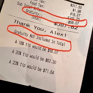 Gratuity not included? Check your bill carefully!