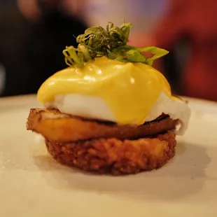 Pork belly Benedict on the Sunday brunch menu