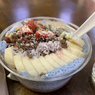 a bowl of fruit and yogurt