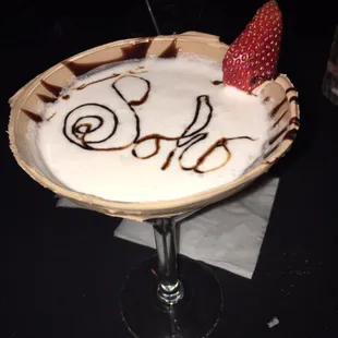 Chocolate covered strawberry martini