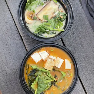 IG: @lindathefoodie  . Pictured on bottom: Spicy Miso Vegan ramen