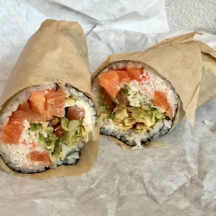 the inside of the burrito