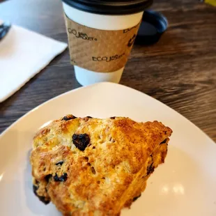 a slice of blueberry scone